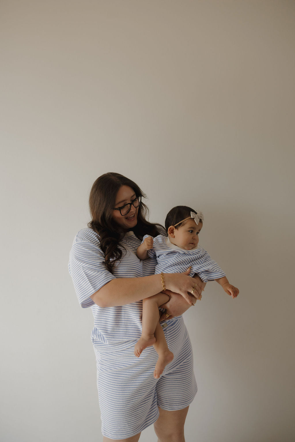 Terry T-Shirt Romper | Ocean Stripe