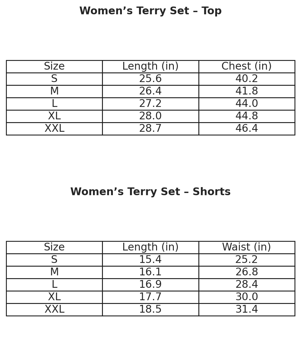 Women's Terry Short Set | Sherbert