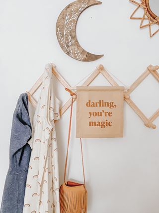 Darling You're Magic Hang Sign Cotton Blend Material