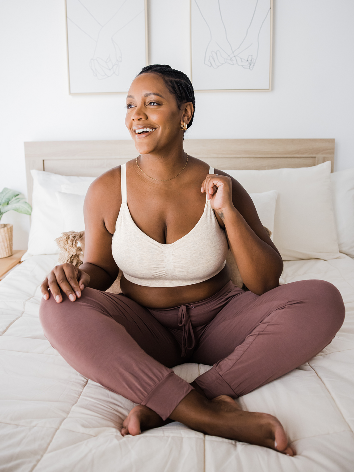 Sublime® Bamboo Hands-Free Pumping Lounge & Sleep Bra | Oatmeal Heather