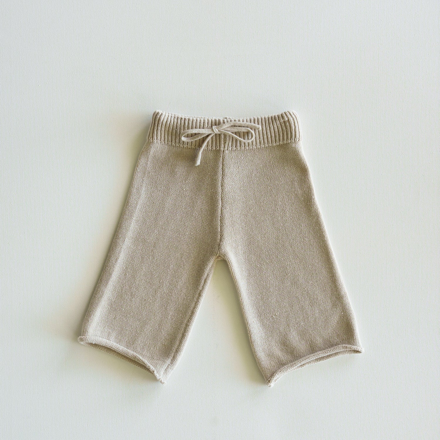 Organic Knit Wideleg Pant for babies in soft earthy tones, made from 100% organic cotton knit.