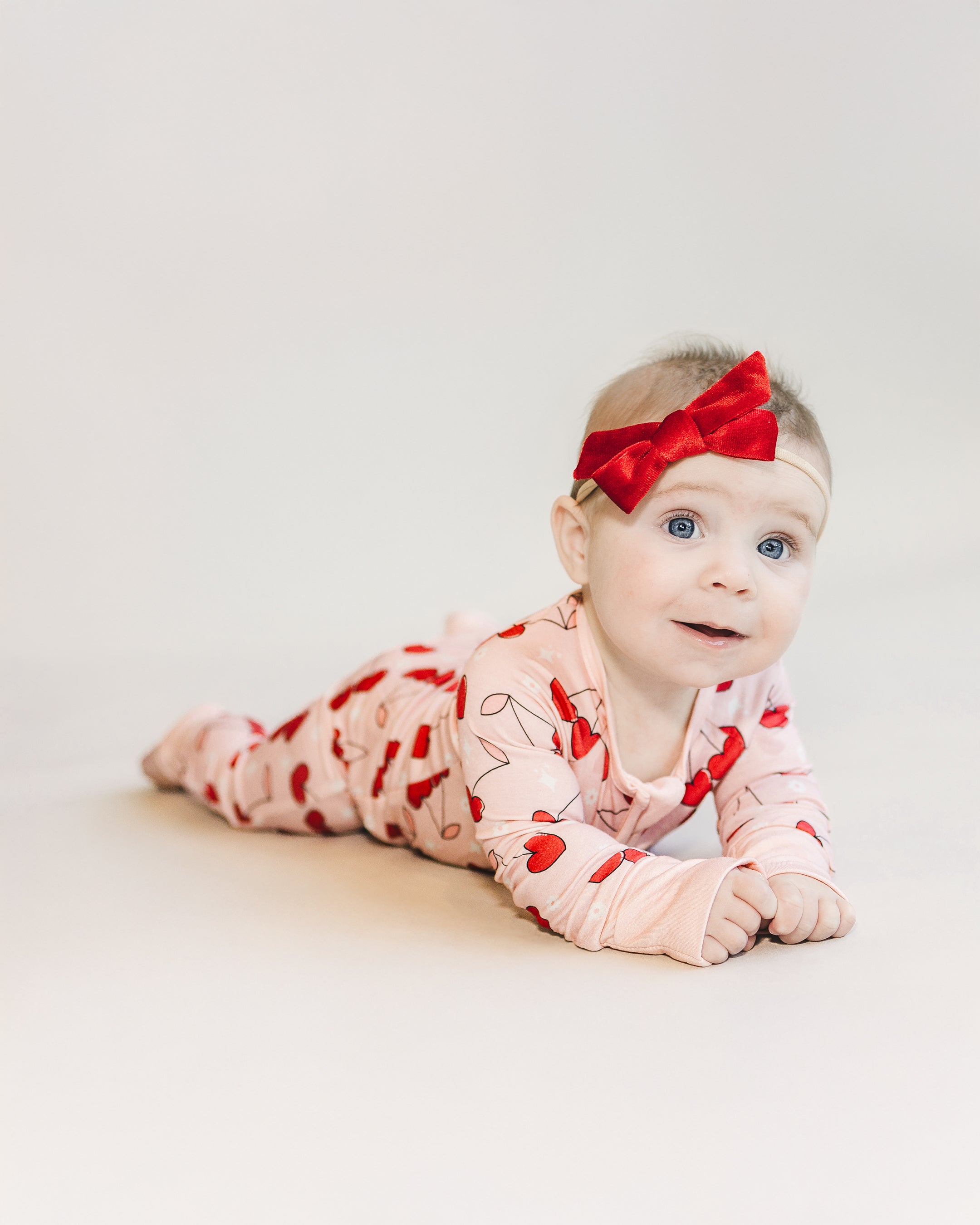 Bamboo Zip Romper | Cherry Heart