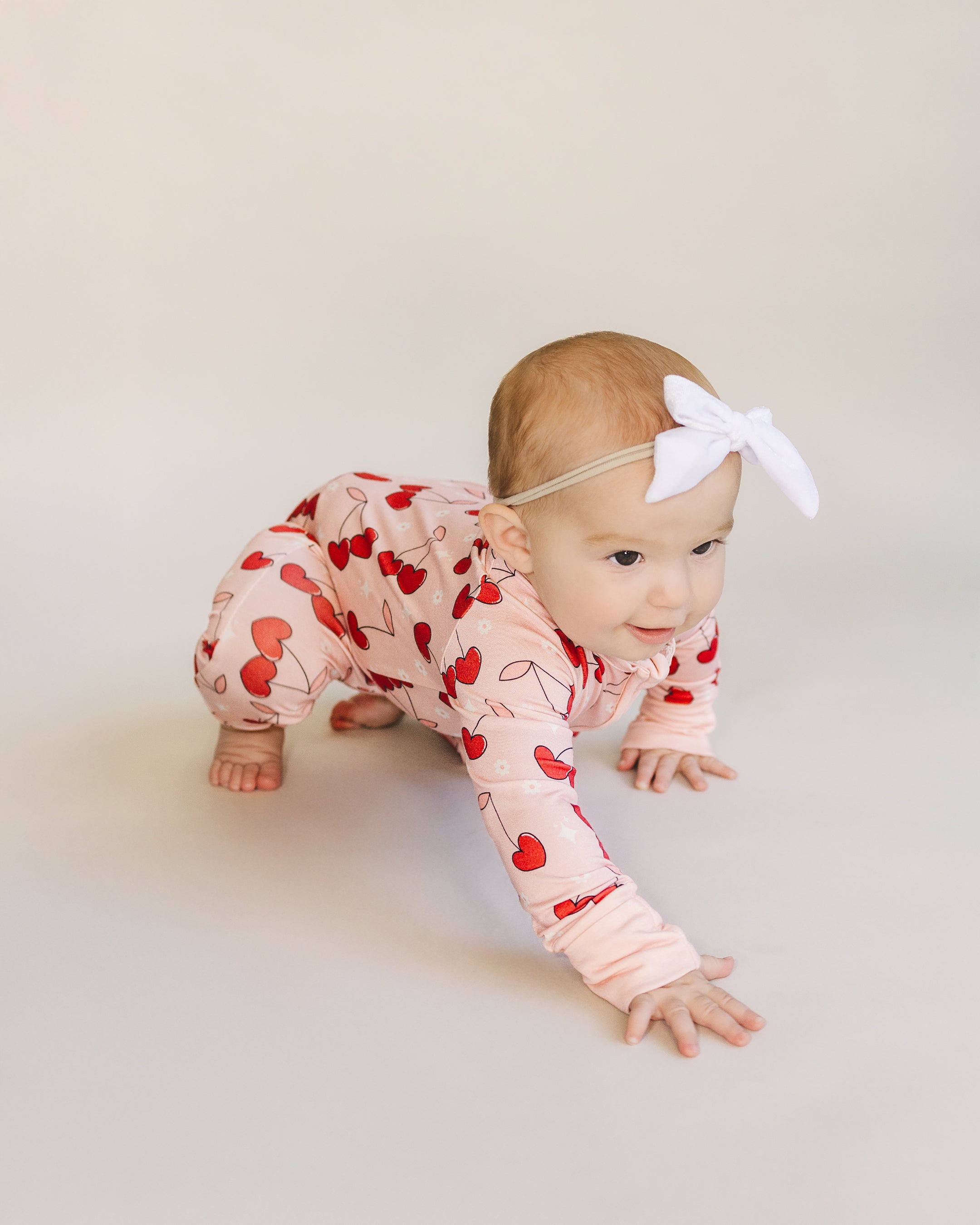 Bamboo Zip Romper | Cherry Heart