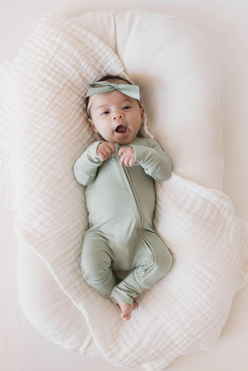 Bamboo Zip Pajamas | Pistachio