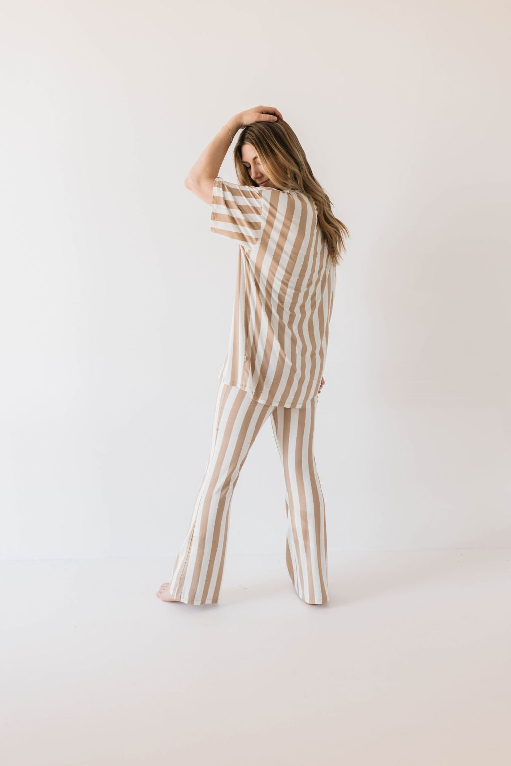 Short Sleeve Women's Bamboo Pajamas | Kal Stripe