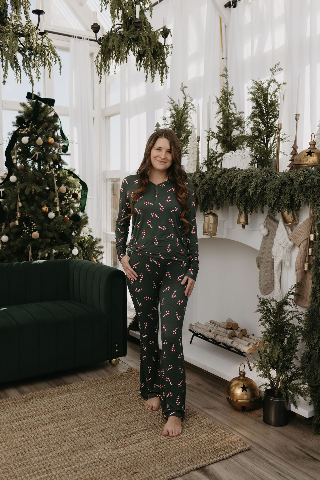 Women's Bamboo Pajamas | Candy Cane Lane