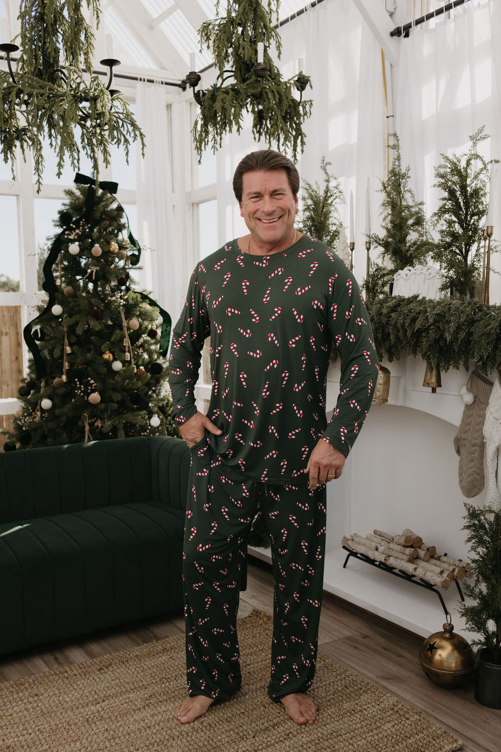 Men's Bamboo Pajamas | Candy Cane Lane