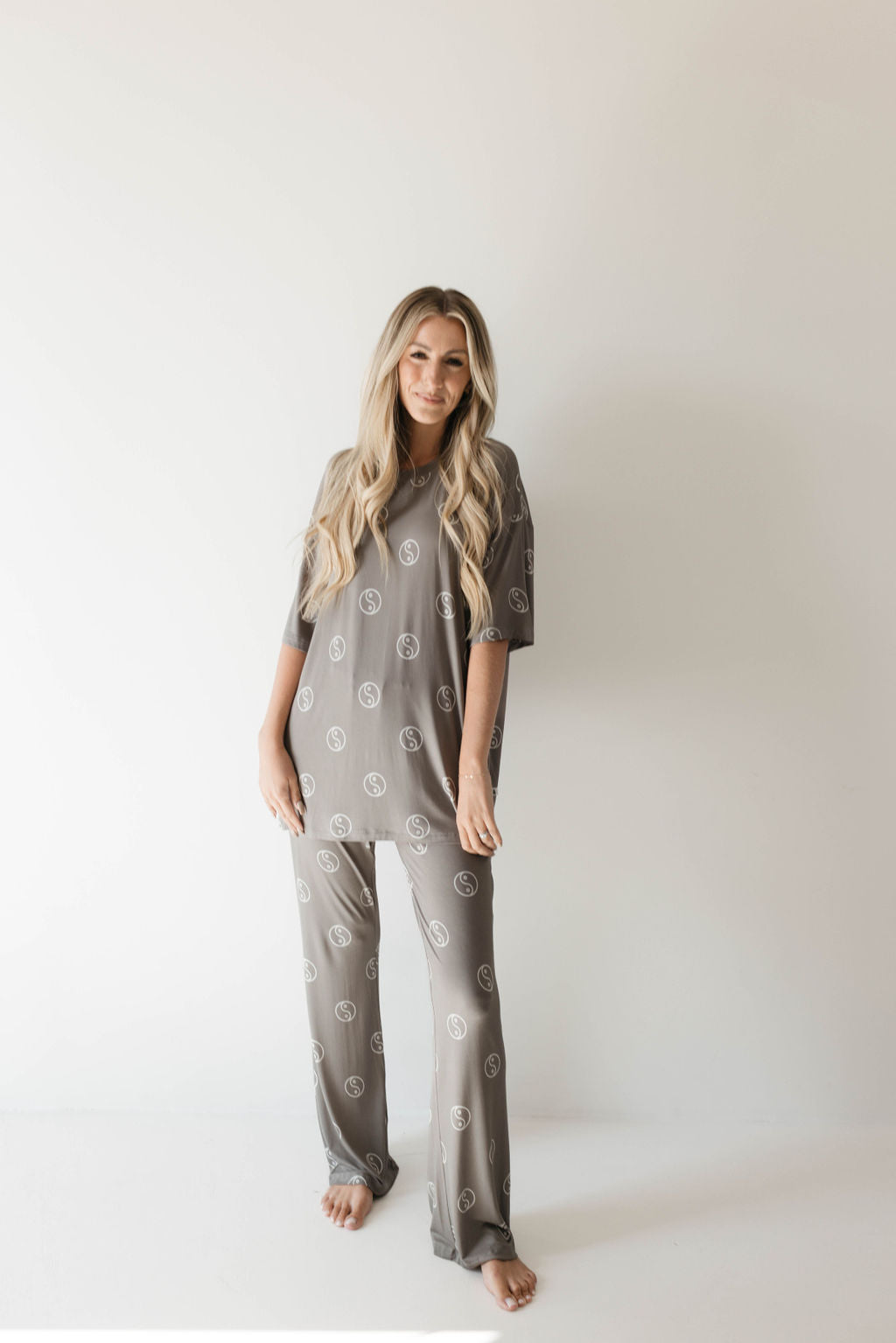 Short Sleeve Women's Bamboo Pajamas | Sage Yin Yang