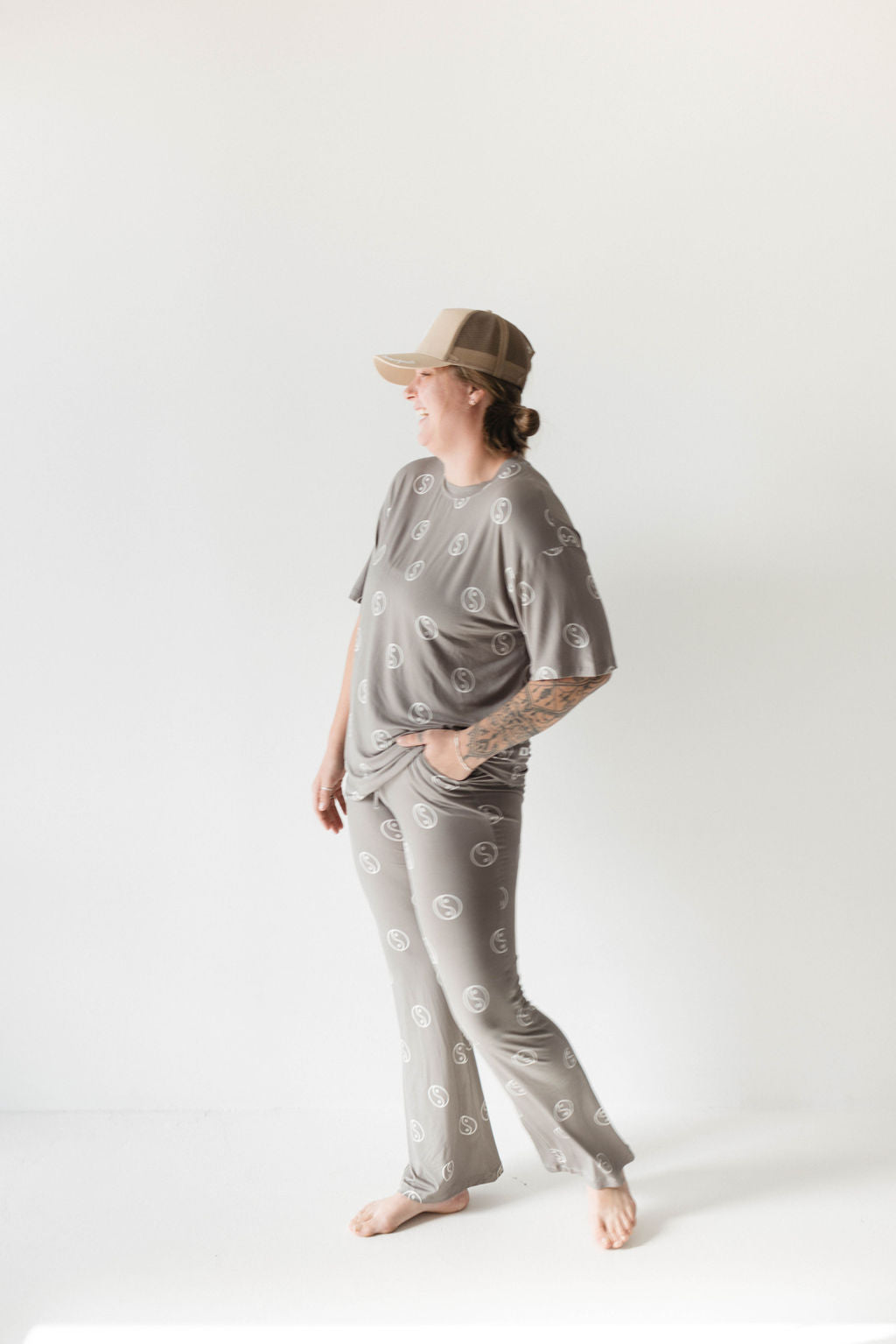 Short Sleeve Women's Bamboo Pajamas | Sage Yin Yang