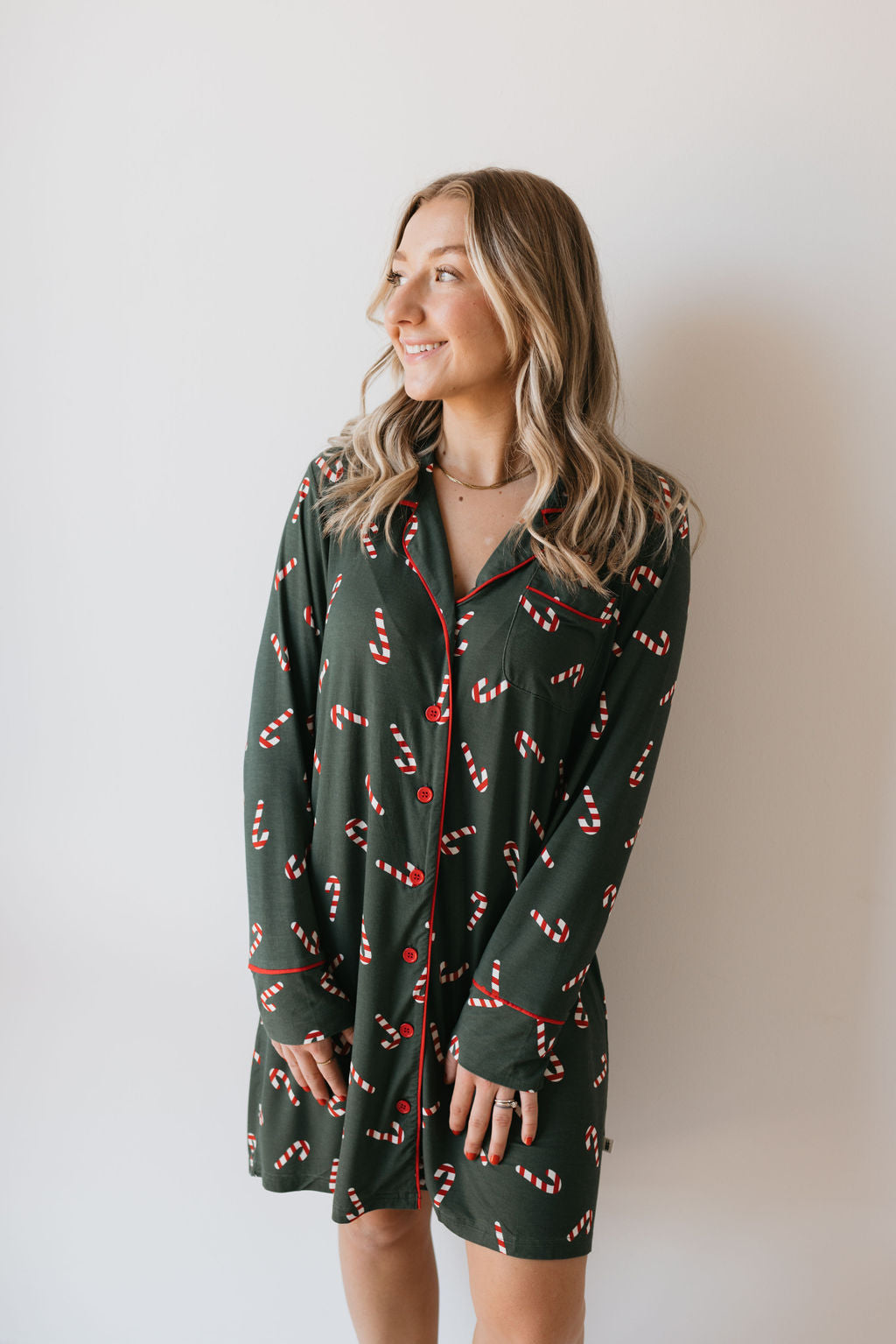 Women's Bamboo Sleeping Dress | Candy Cane Lane