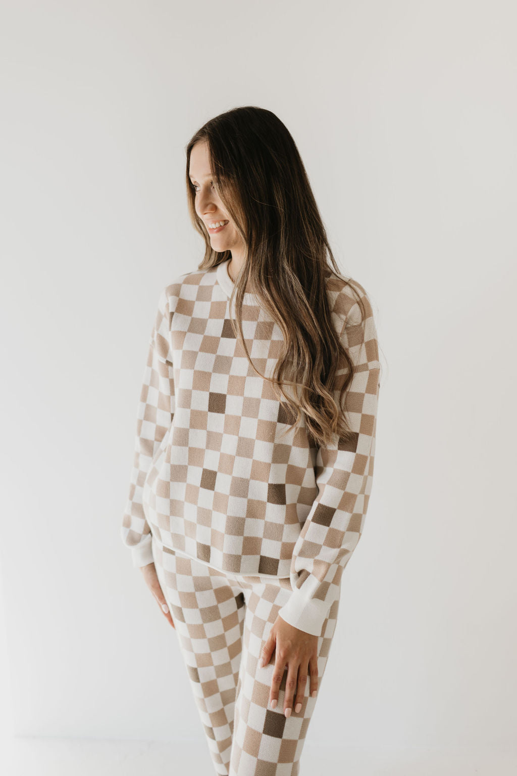 Women's Knit Pant Set | Into the Woods Checkerboard