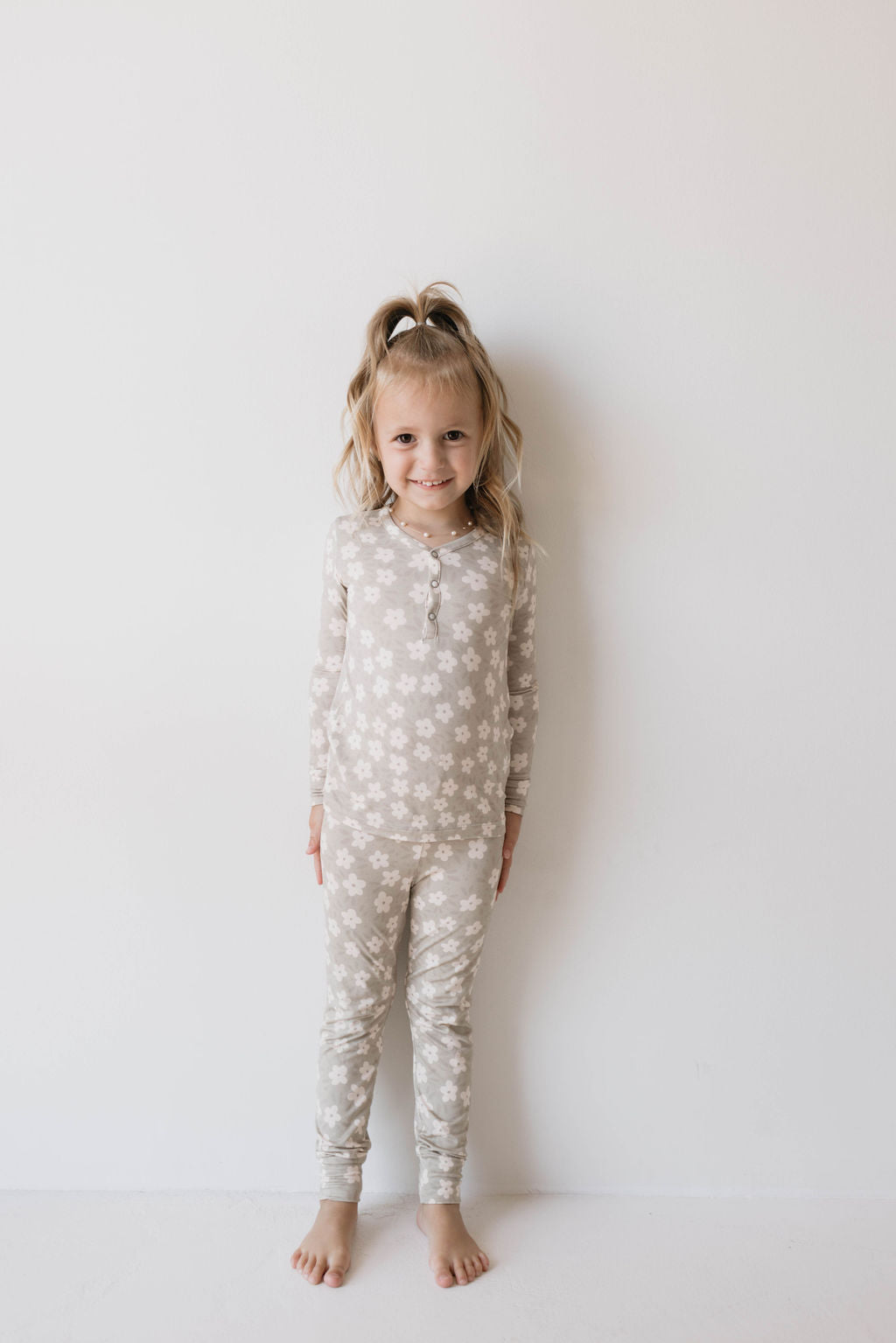 Bamboo Two Piece Pajamas | French Gray Floral