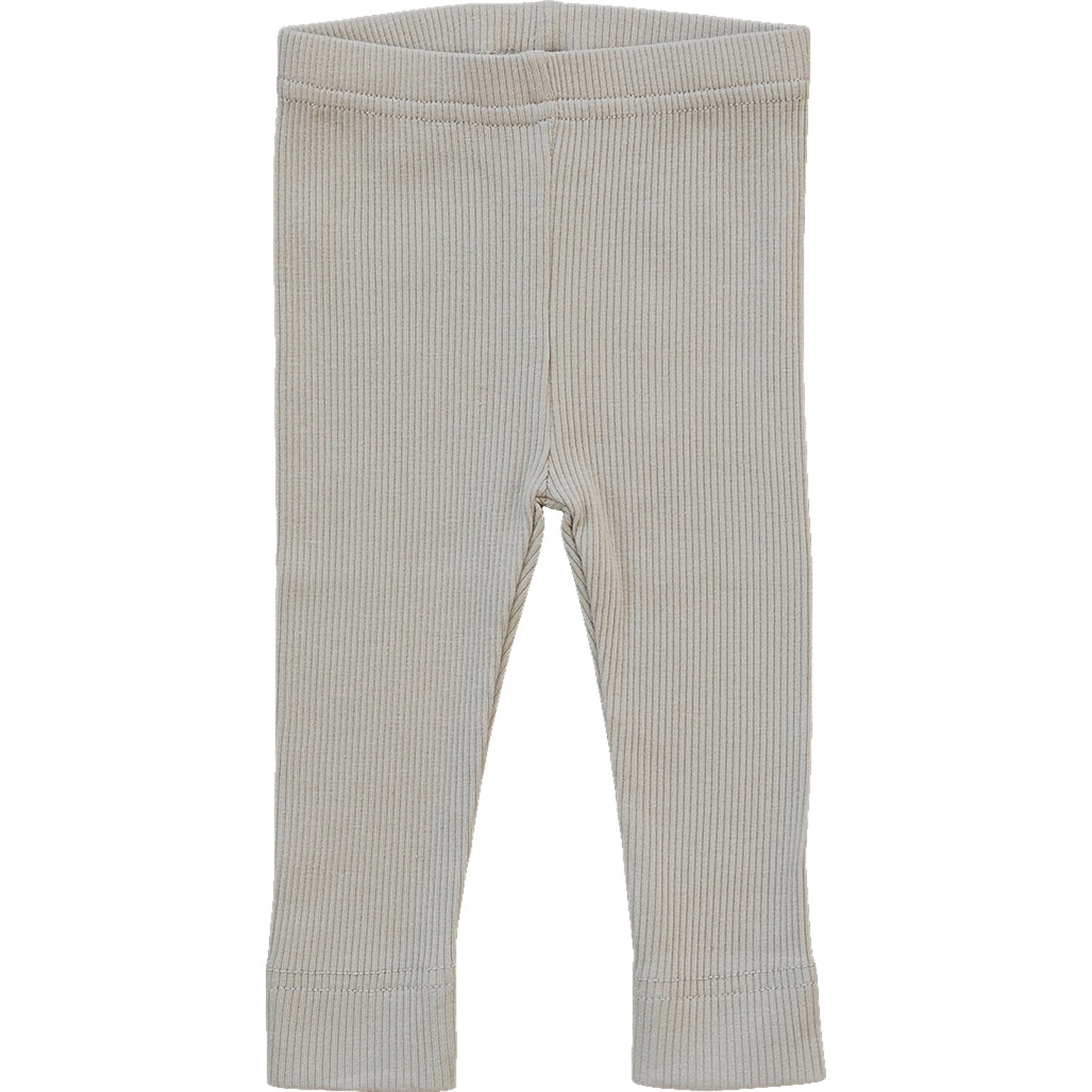 Oatmeal organic baby leggings made from GOTS-certified ribbed cotton, lightweight and perfect for layering.