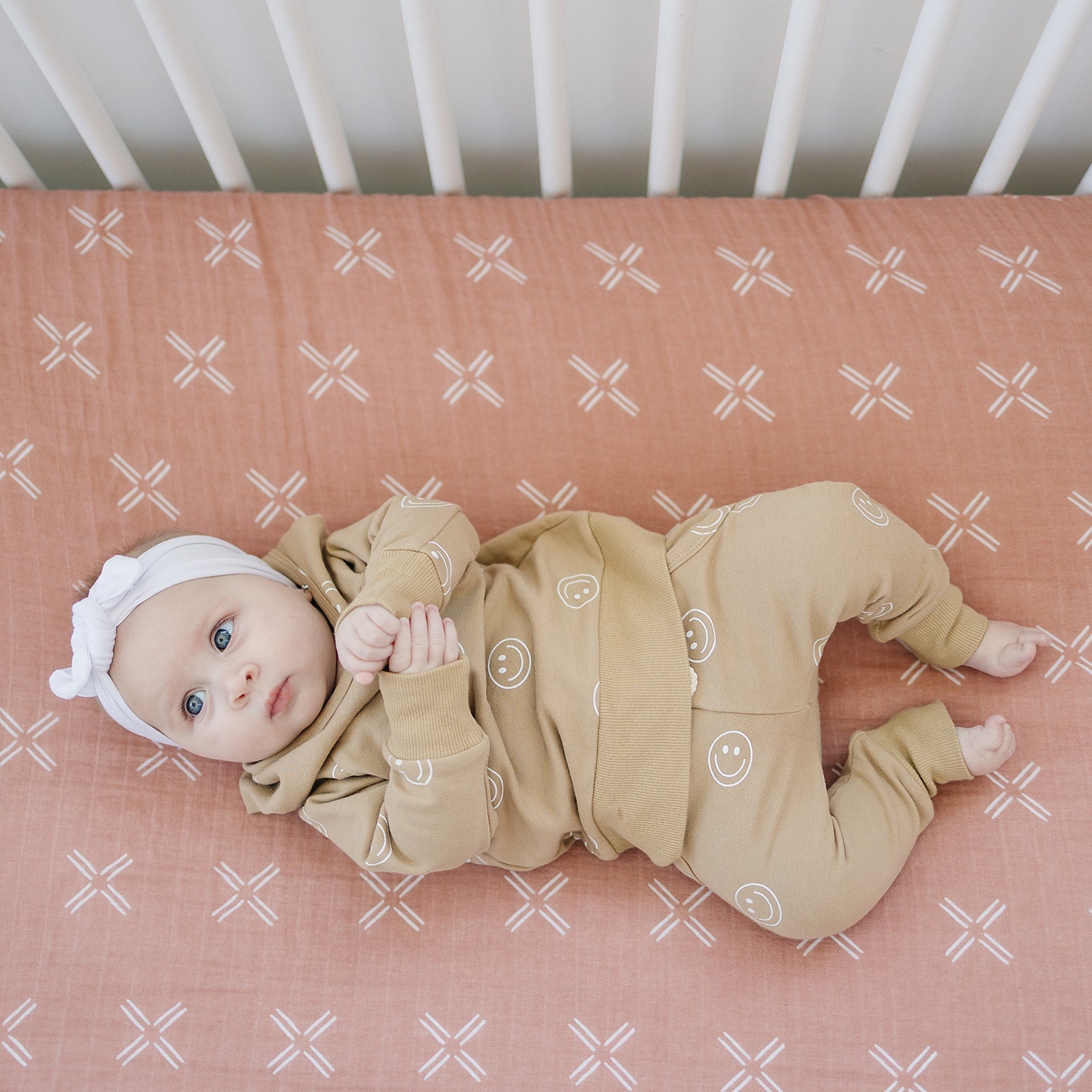 Just Peachy Muslin Crib Sheet