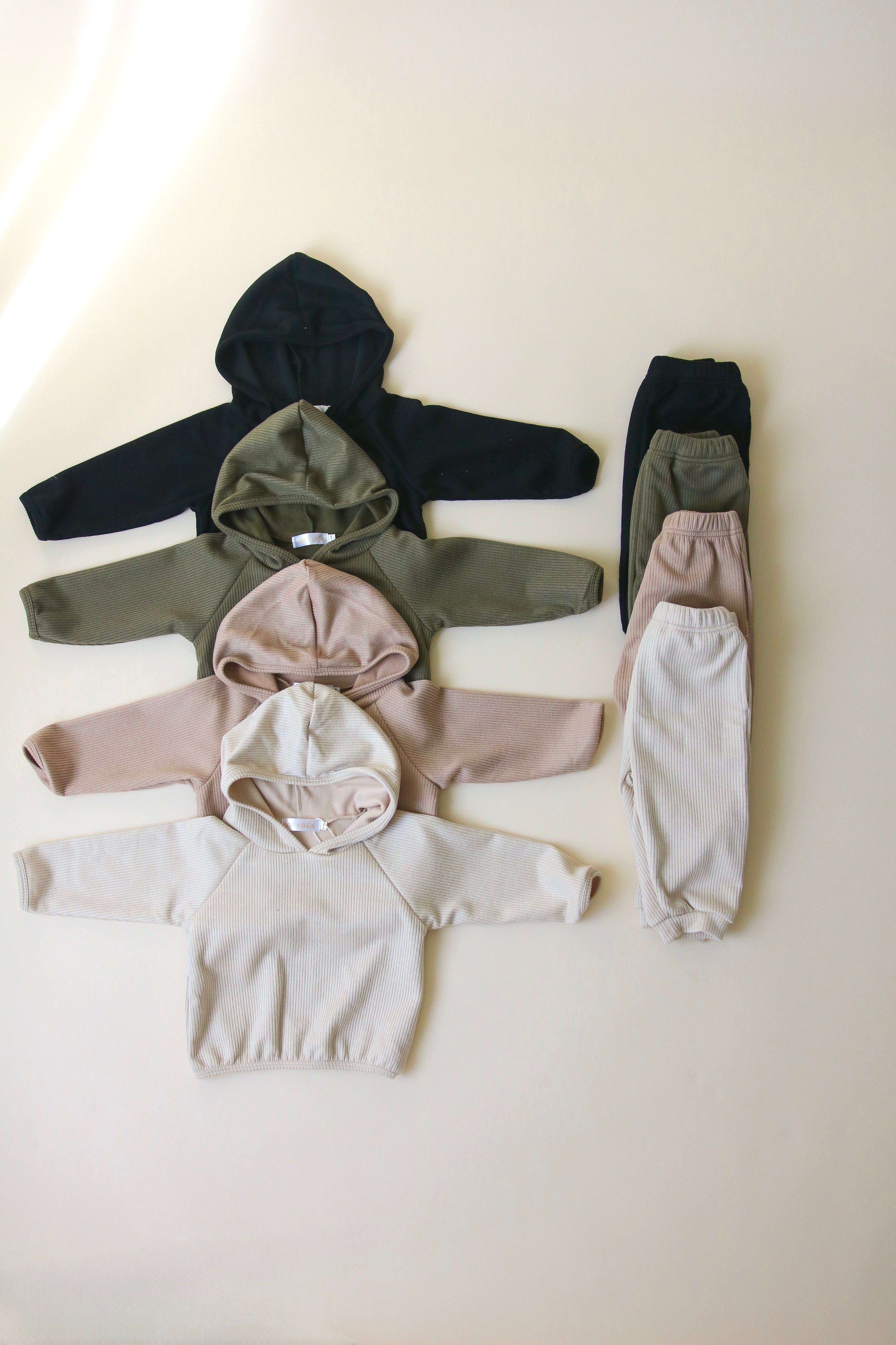 Ribbed Hood Sweat Set