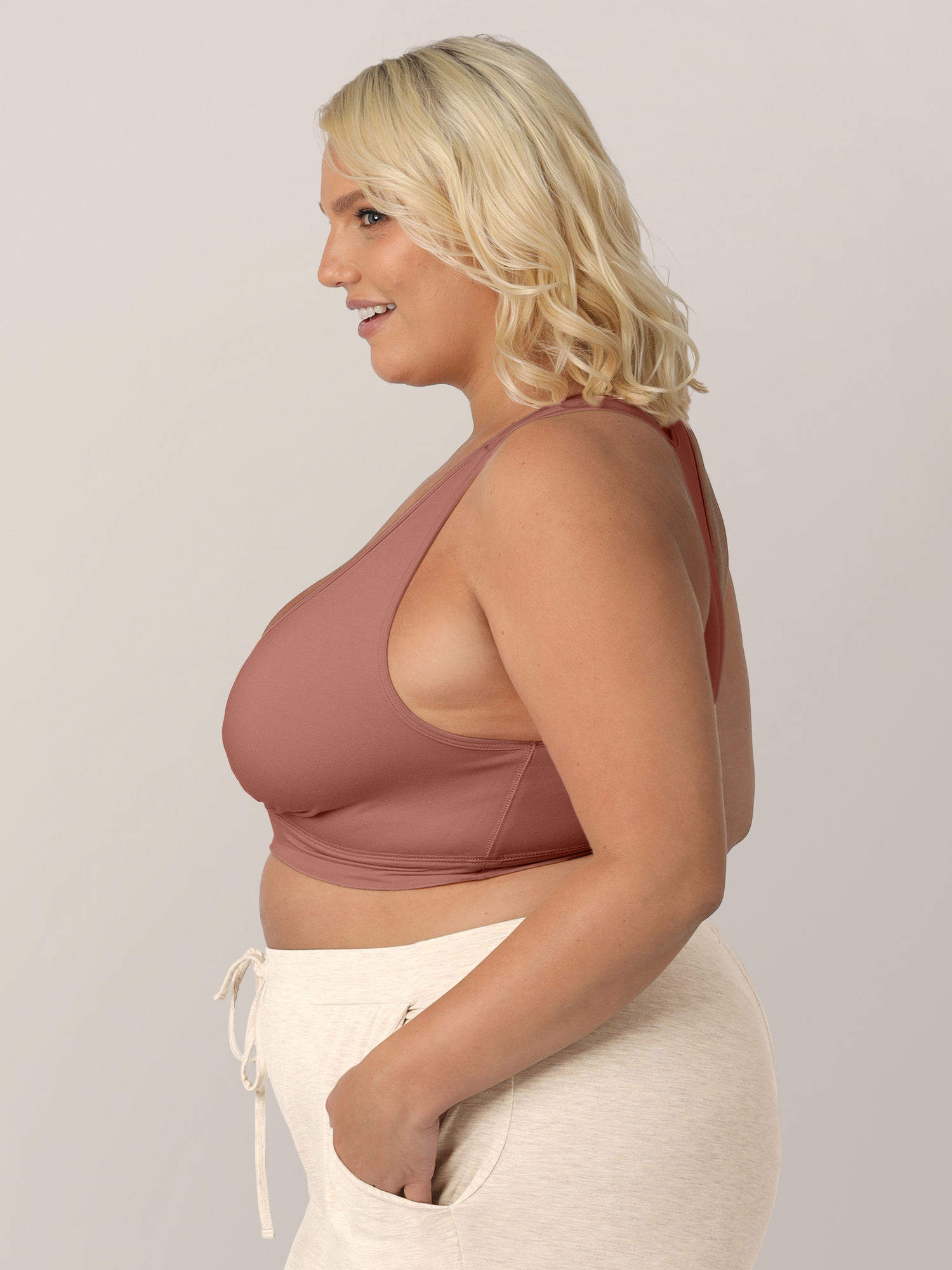 French Terry Racerback Nursing & Sleep Bra | Redwood