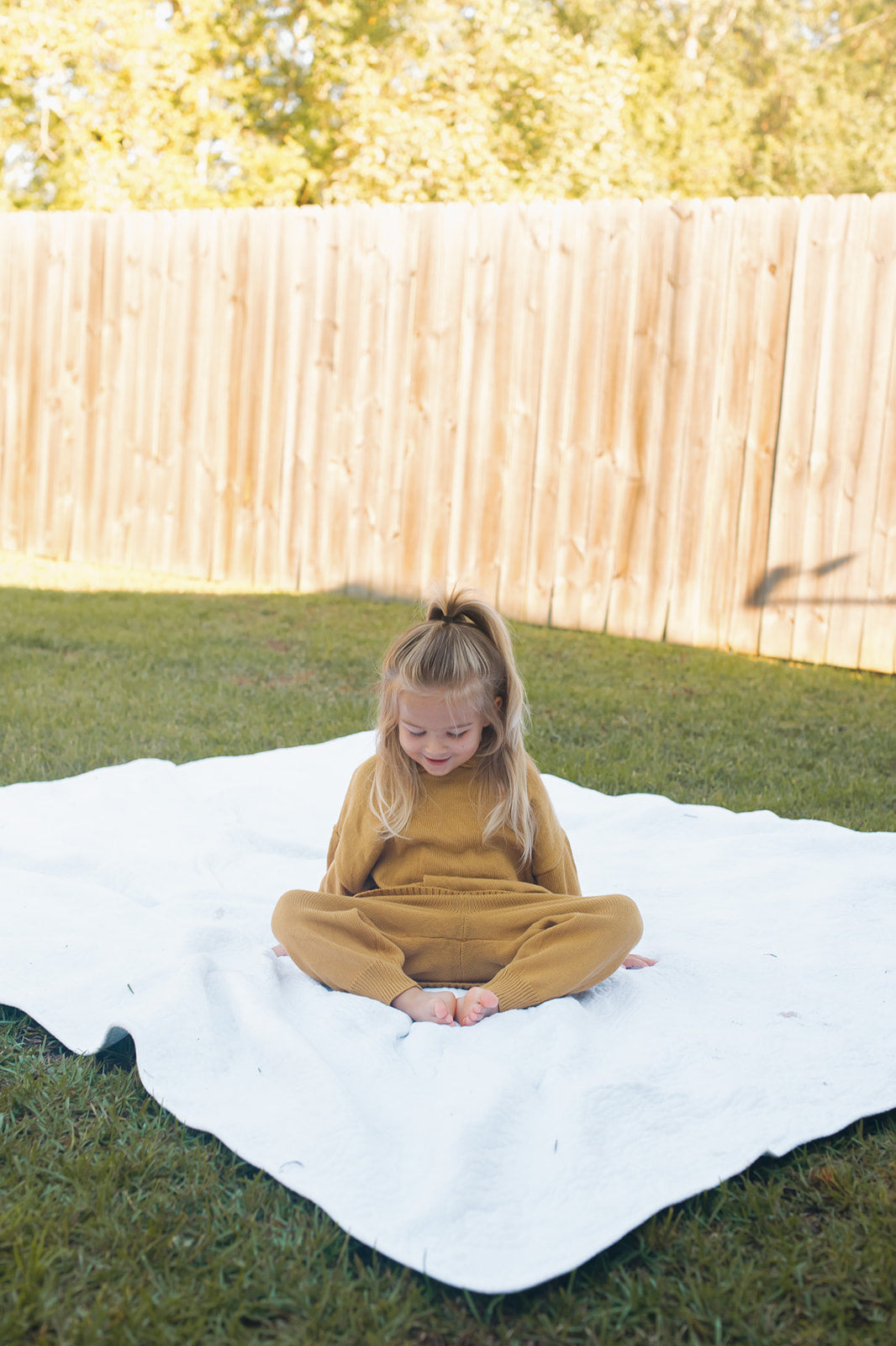 Hunter Knit Set in Mustard