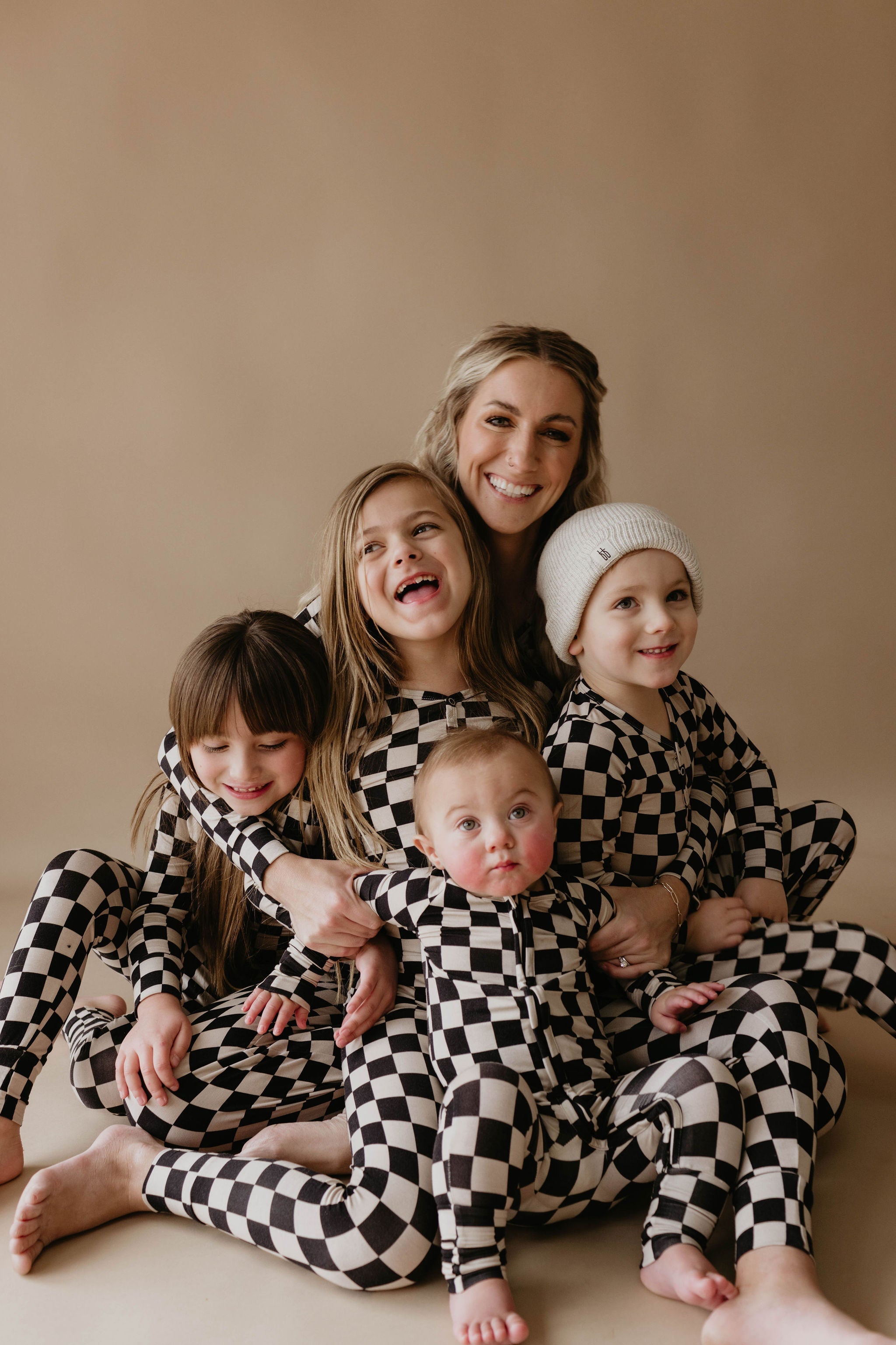 Women's Bamboo Pajamas | Black Checkerboard