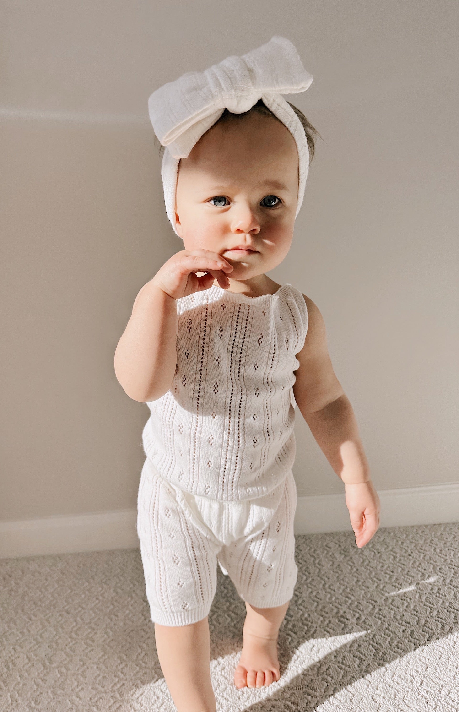 Pointelle Romper - White