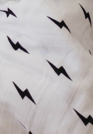 Muslin Swaddle | Black & White Lightning Bolt