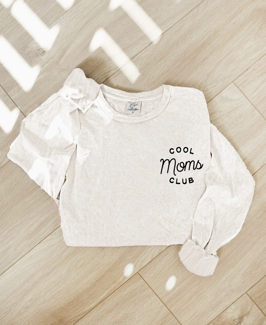 Cool Moms Club Mineral Washed Long Sleeve Graphic