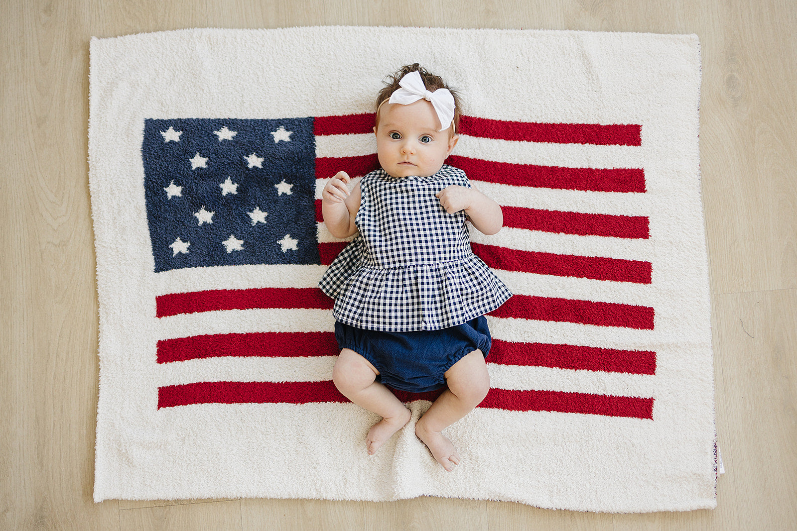 Navy Gingham Peplum Set