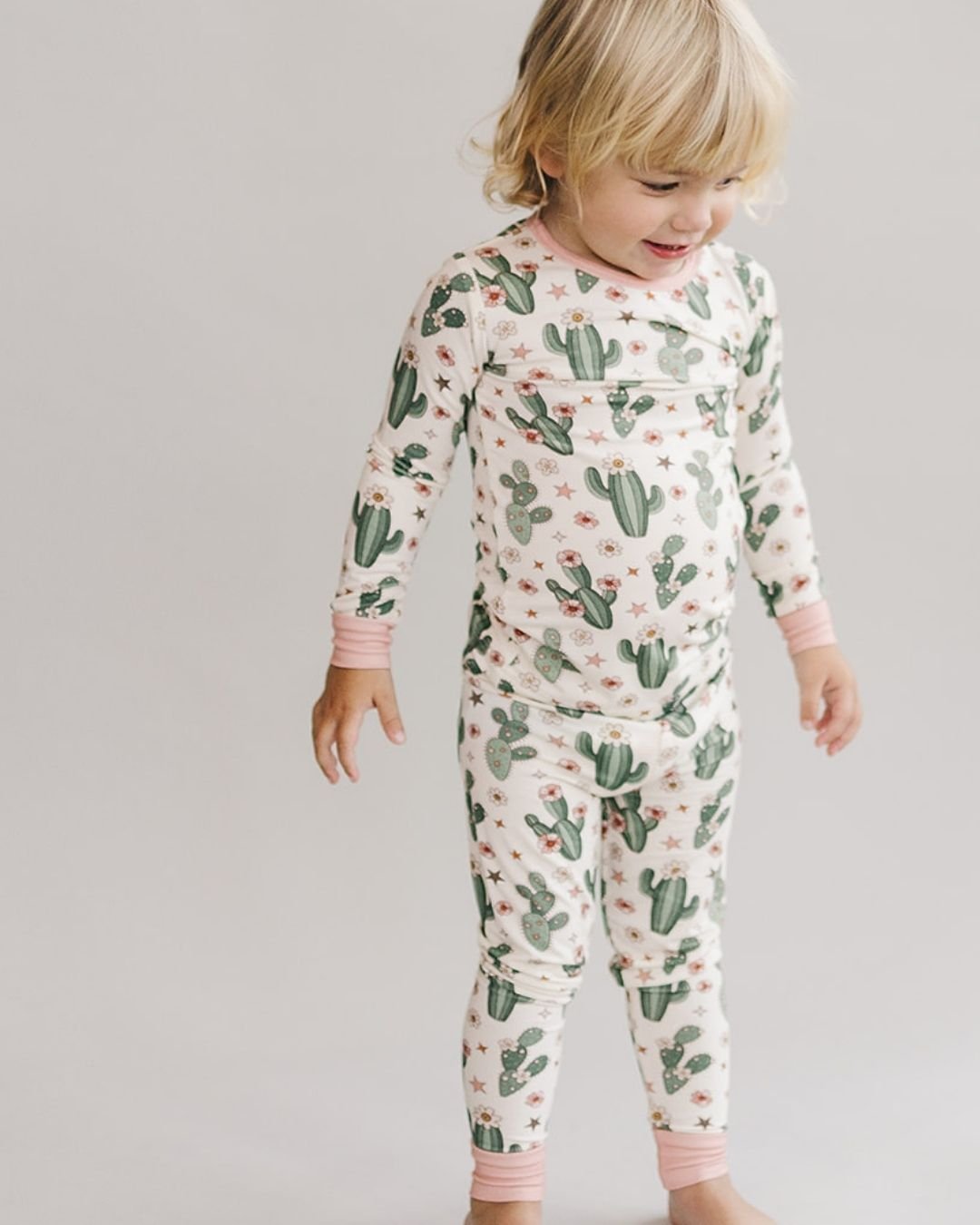 Bamboo Two Piece Set | Cactus Flowers