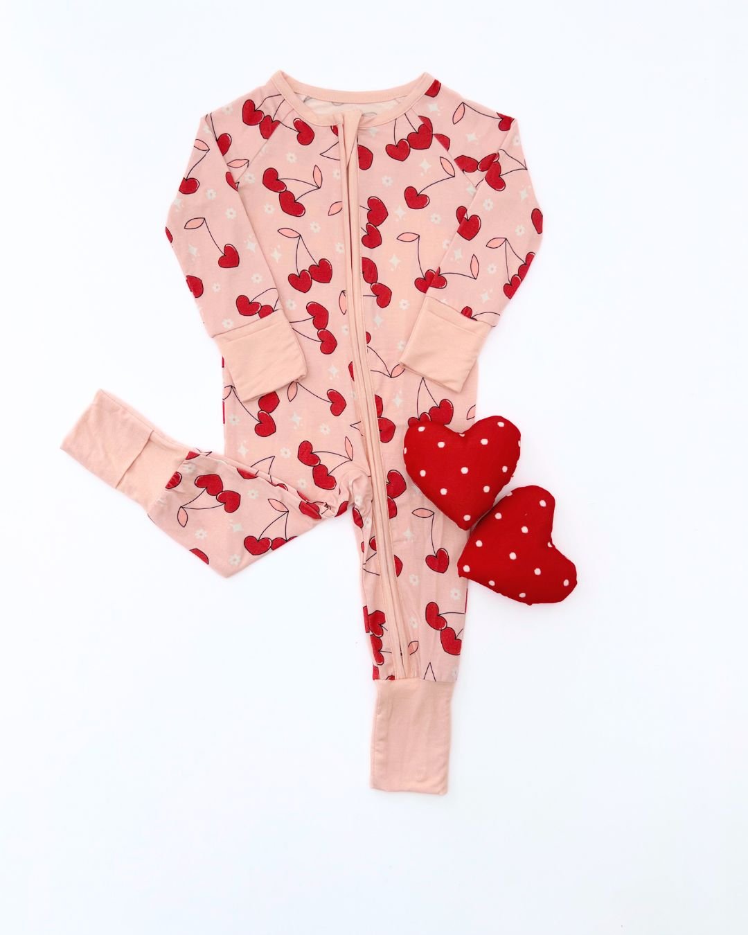 Bamboo Zip Romper | Cherry Heart