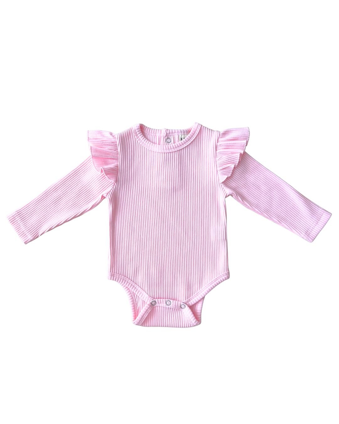 Flutter Sleeve Baby Bodysuit | Pink