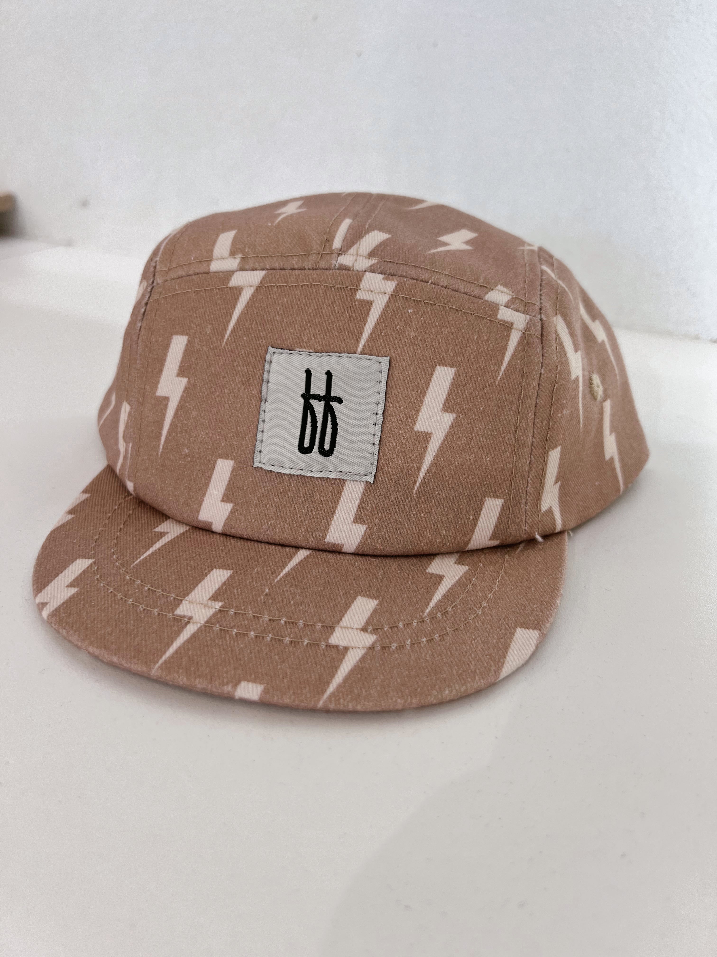 Tan & Cream Lightning Bolt  | Snap Back Five-Pannel