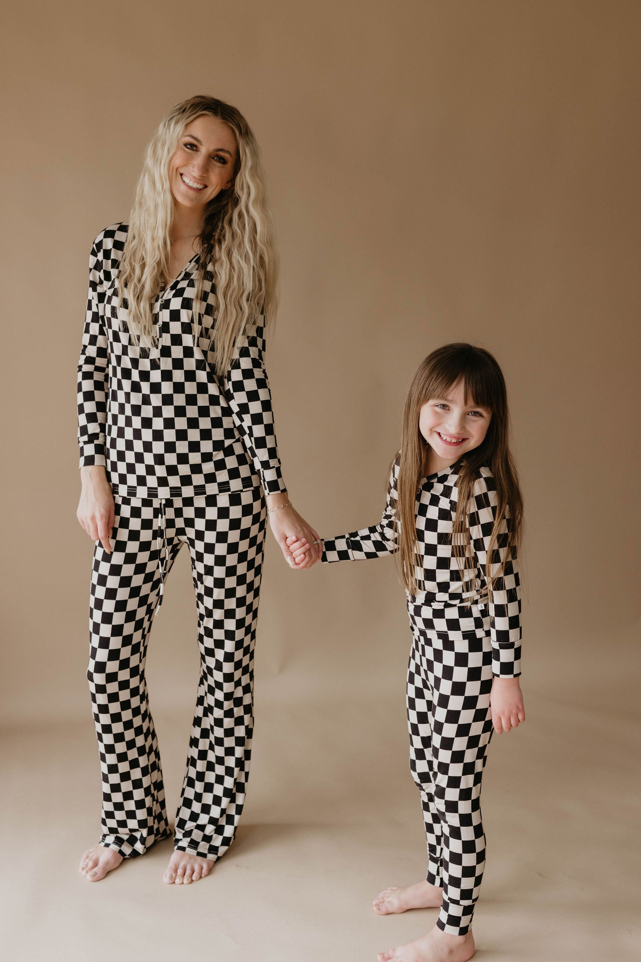 Women's Bamboo Pajamas | Black Checkerboard