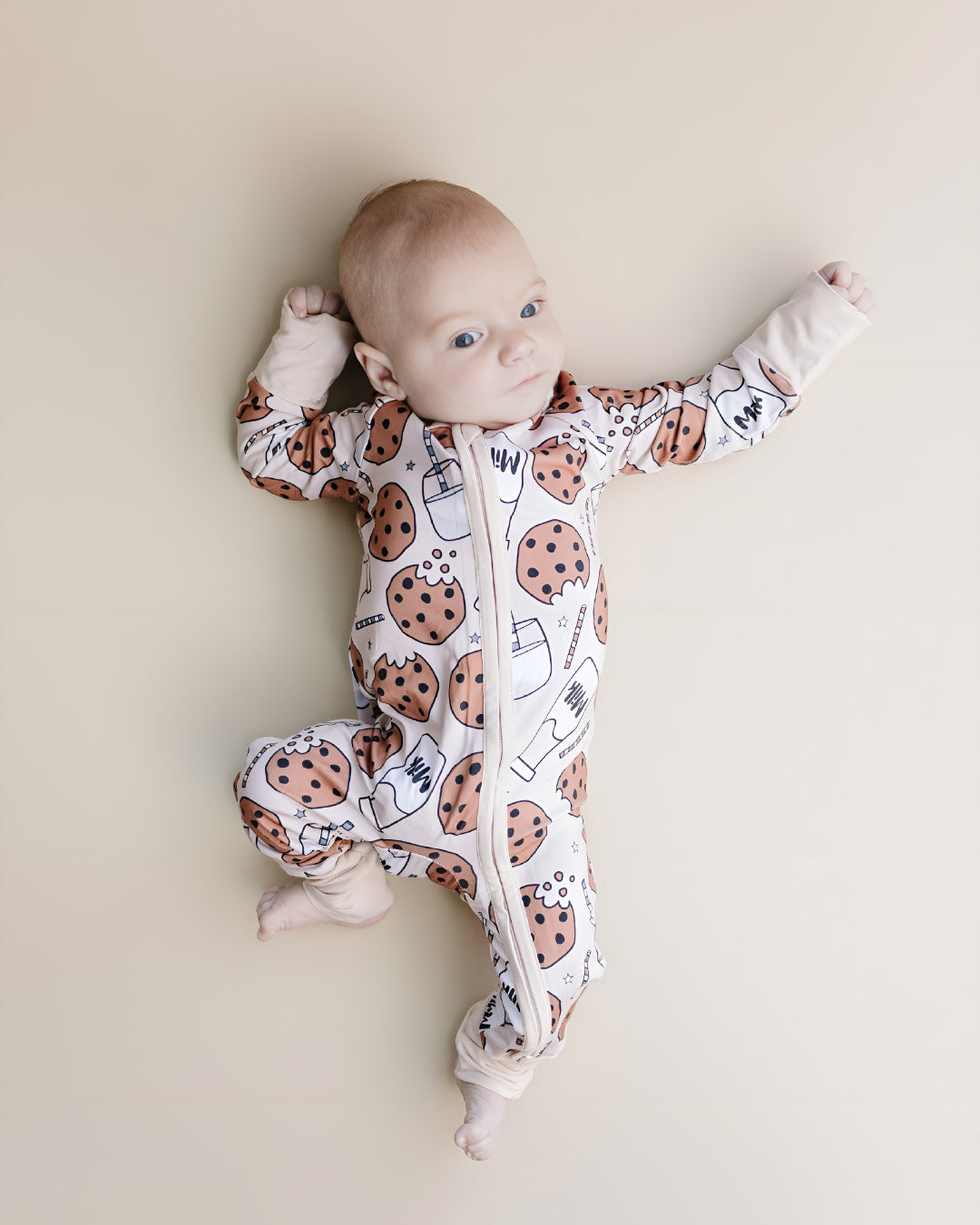 Bamboo Zip Romper | Milk & Cookies