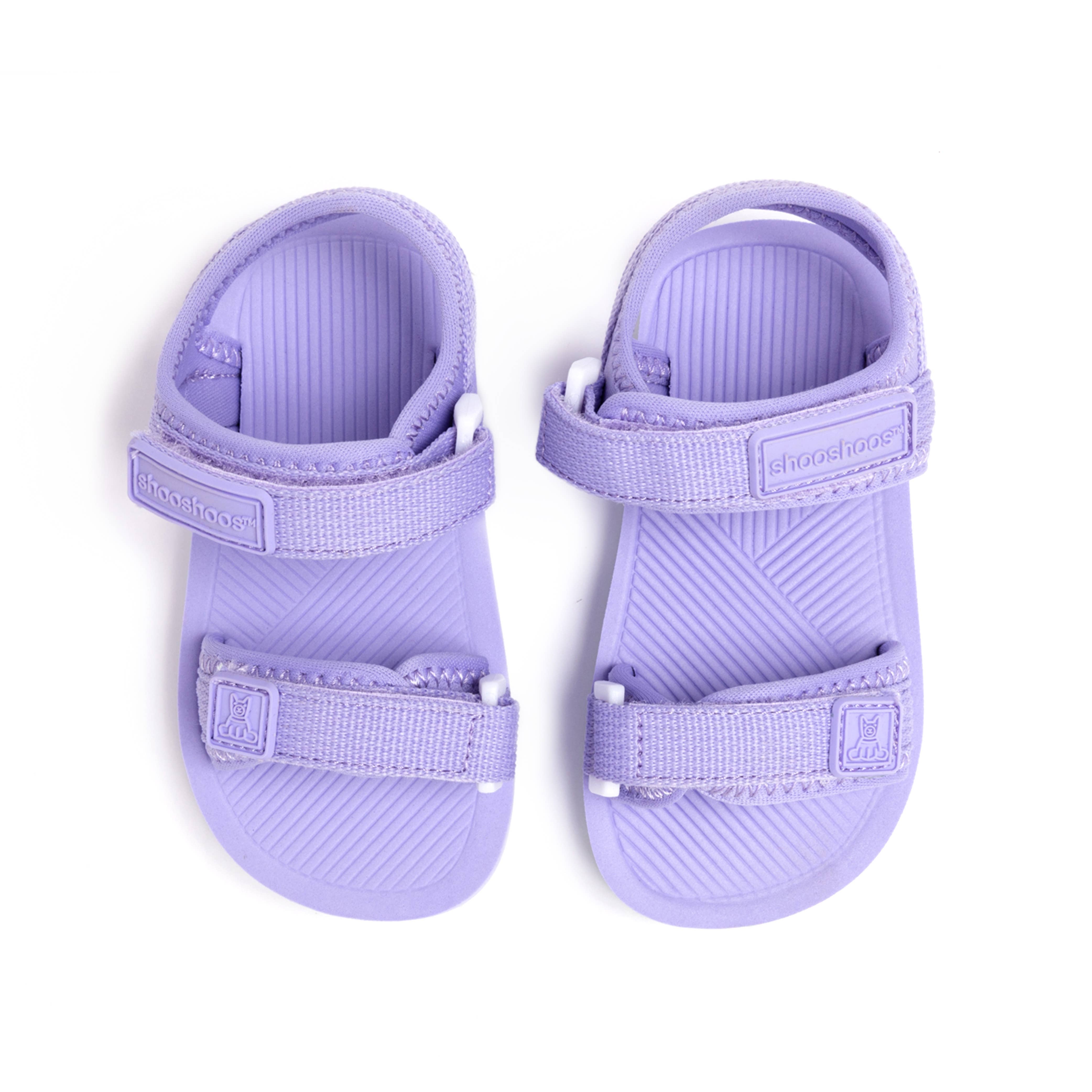 Purple toddler sandals, lightweight and waterproof, perfect for summer adventures and easy to slip on by kids.