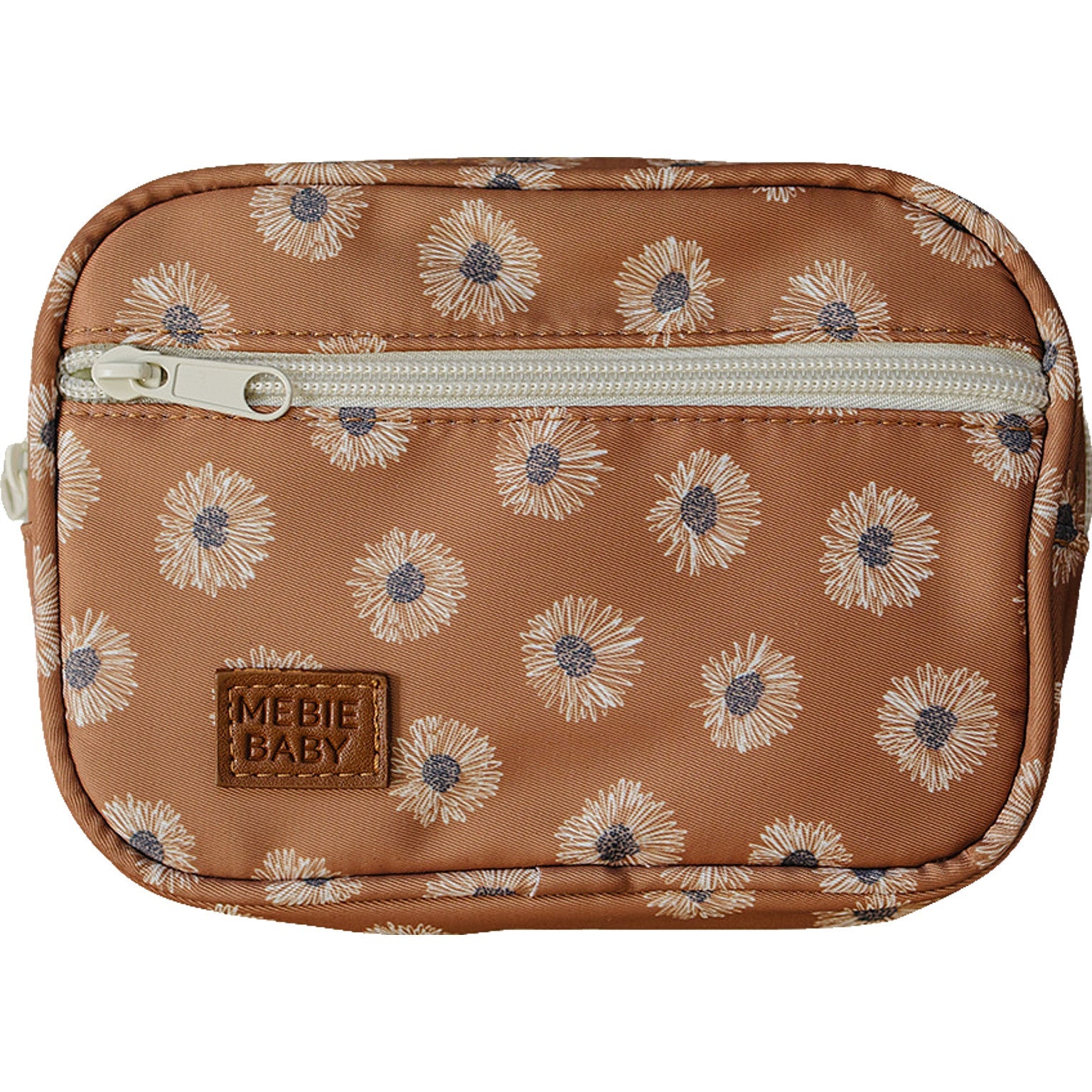 Terracotta sunflower mini fanny pack with zippered closure and adjustable strap for kids.